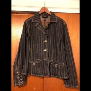 Venezia Striped, Dark Blue Denim Jacket